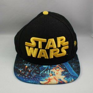 STAR WARS Snapback Hat Luke and Leia Cap Black Lucasfilm Ltd One Size